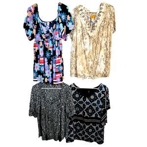 Women's 2X 18W 20W Tops Shirts Blouses Wholesale Bulk Lot 4 Plus Size XXL 2XL